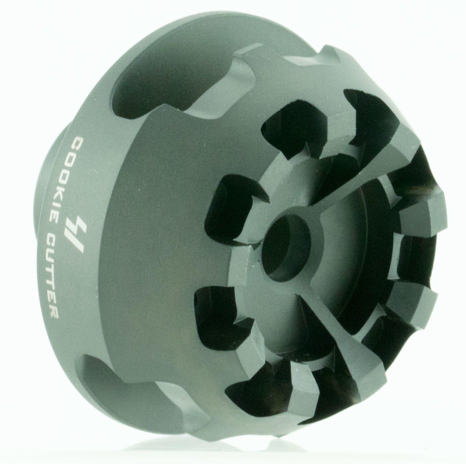 Strike Industries CCCOMP308 Cookie Cutter Comp Black Matte Steel with 5/8&quot;-24 tpi Threads, 1.57&quot; OAL &amp; 0.26&quot; Inside/2.14&quot; Outside Diameter for 308 Win, 7.62x51mm NATO AR-Platform