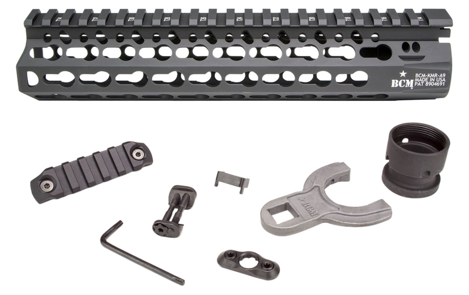 BCM KMRA9556BK KMR Alpha Handguard 9&quot; Keymod Style Made of Aluminum with Black Anodized Finish for AR-15