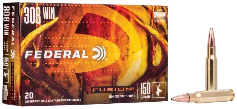 Federal 308 WIN Fusion Bonded Soft Point 150 Grain