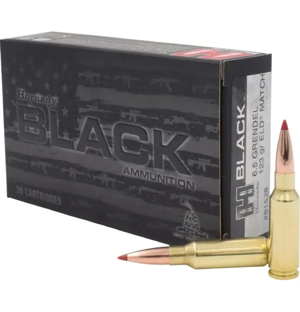 Hornady Match Rifle Ammunition 6.5 Grendel 123 gr ELD 2580 fps 20/ct