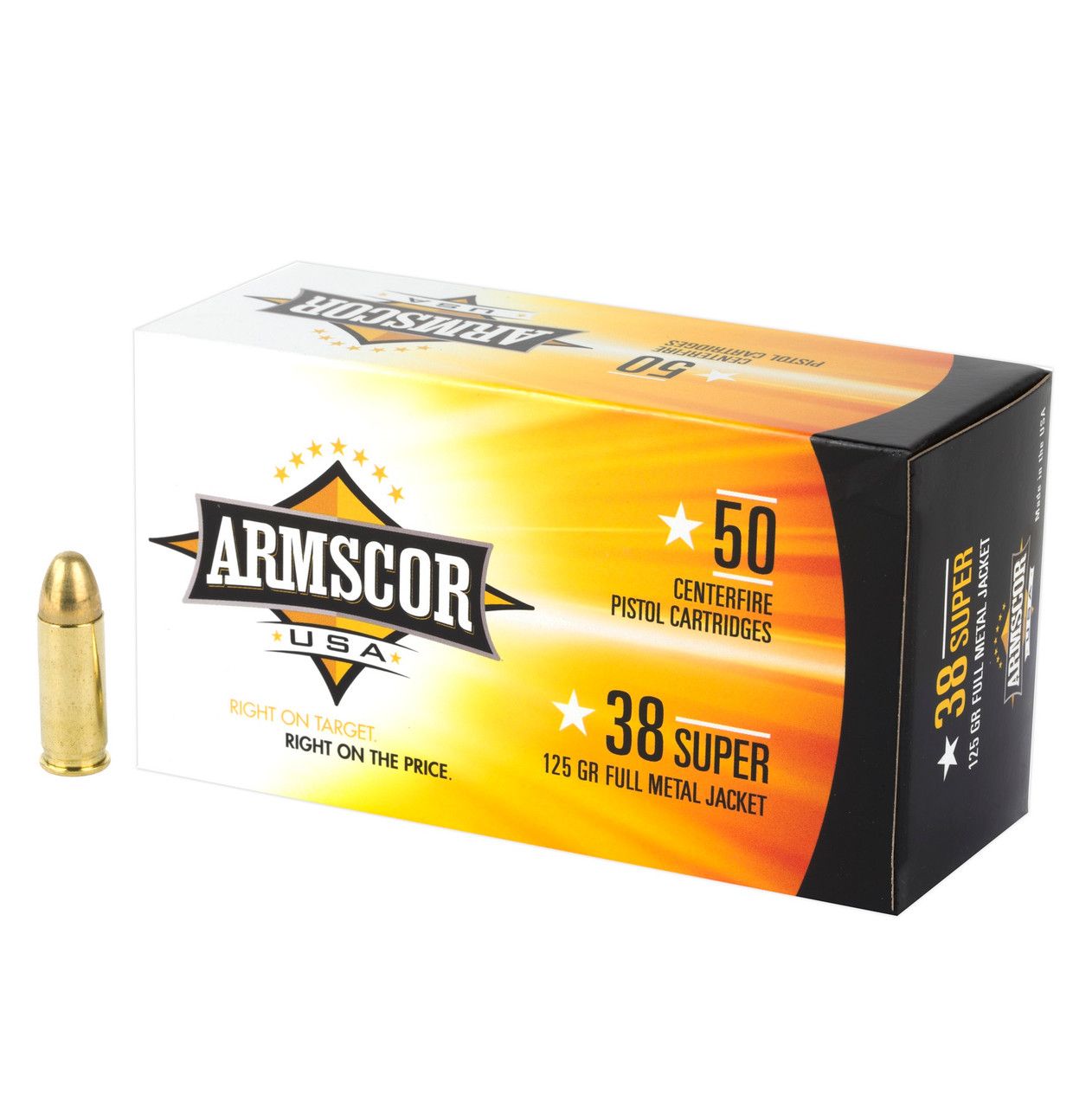 Armscor FAC38SUPER1N USA 38Super 125gr Full Metal Jacket 50 Per Box/20 Case