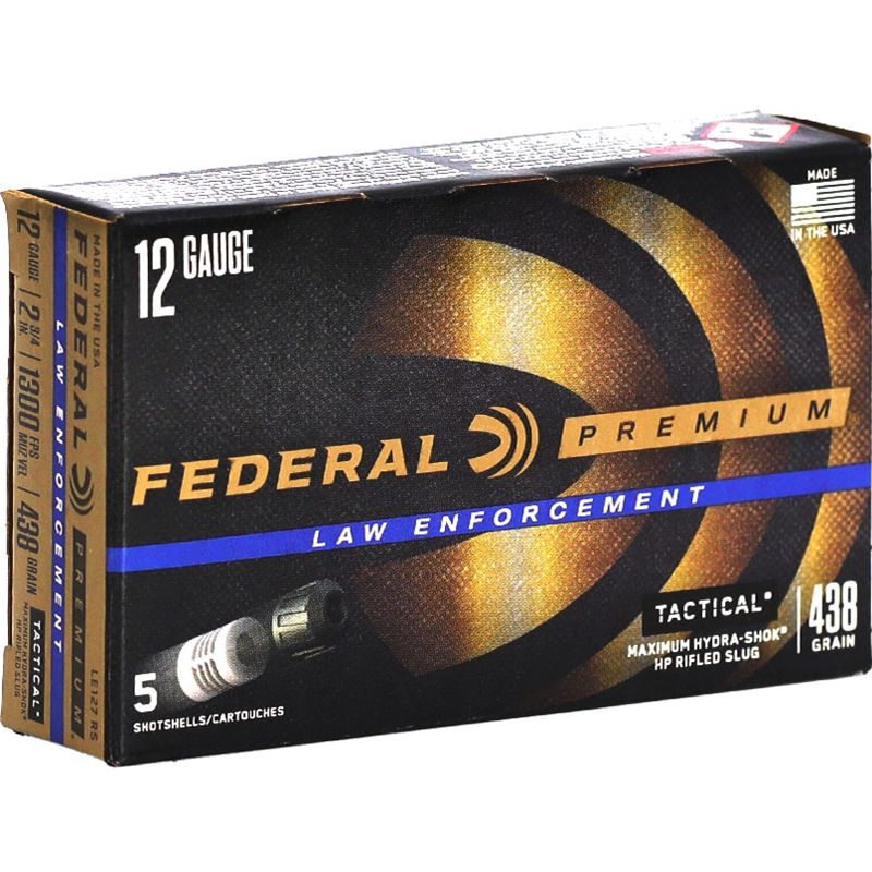 Federal Law Enforcement 12 Gauge Ammunition 2-¾” 1 oz Hydra-Shok Rifled Slug
