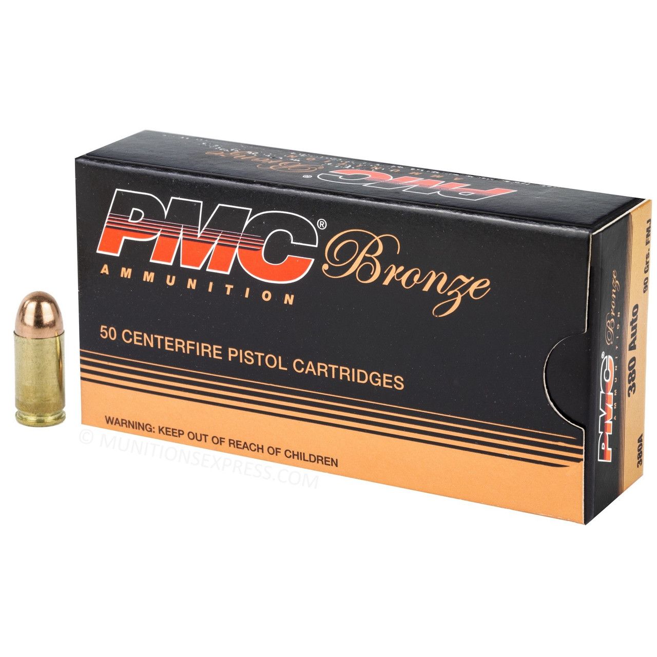 PMC 380A Bronze 380ACP 90gr Full Metal Jacket 50 Per Box/20 Case