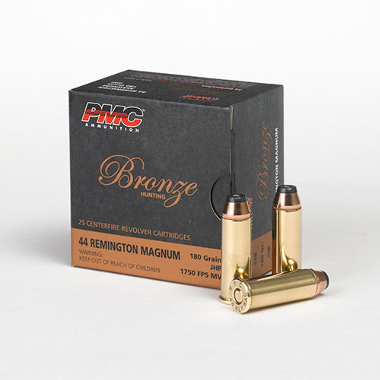 PMC 44B Bronze 44 Rem Mag 180 gr 1750 fps Jacketed Hollow Point (JHP) 25 Bx/20 Cs
