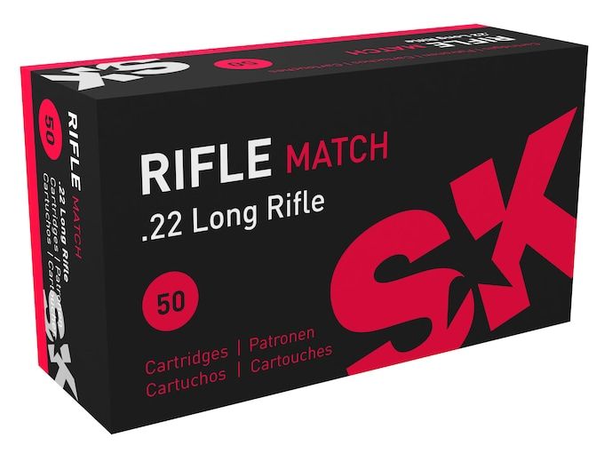 SK Rifle Match Red 22LR Ammo 40 Grain Round Nose 50 rounds