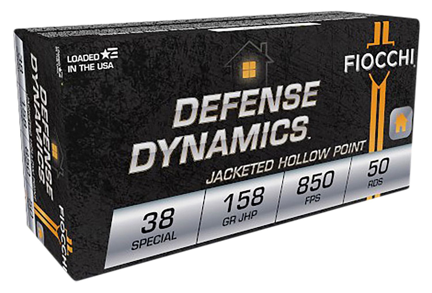 Fiocchi 38B Defense Dynamics 38Special 158gr Jacketed Hollow Point 50 Per Box/20 Case