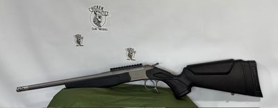 CVA CR4438S Scout Takedown 350 Legend 1rd 22" Stainless Fluted Threaded Barrel, Stainless Steel Receiver w/Picatinny Rail, Adj Comb &amp; LOP Black Synthetic Stock