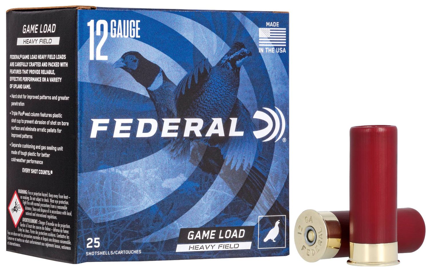 Federal Game Load Upland Heavy Field #7.5 12 Gauge Ammo 2-3/4&quot; 25 Rounds