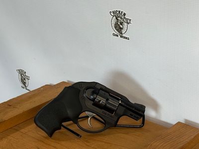 Ruger, LCR, Revolver, 6 rds, 22WMR, 1.875&quot; Barrel, Stainless Steel Barrel, Aluminum Frame and Stainless Steel Cylinder, Matte Finish, Black, Hogue Tamer Monogrip *Pre-owned*
