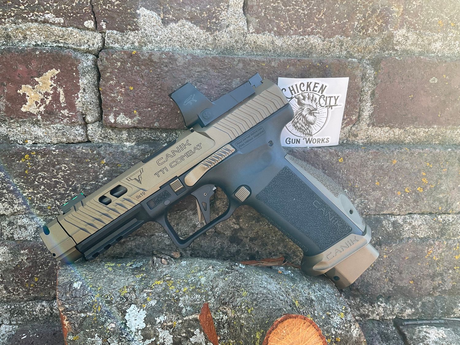 Canik HG7854VN TTI Combat w/Optic Full Size Frame 9mm Luger 18+1 4.60" Fluted/Ported Barrel, Burnt Bronze Cerakote Optic Cut/Serrated Slide, Black Polymer Frame w/Picatinny Rail, MeCanik M03 *Preowned