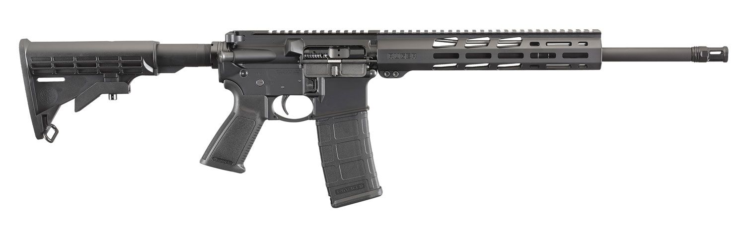 Ruger 8529 AR-556 5.56x45mm 30+1 16.10" Threaded Heavy Barrel, Hard Coat Anodized Finish, 11" Free-Float Handguard, Black Synthetic 6 Position Stock, Polymer Grip, Magpul PMAG