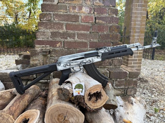 Century Arms RI4997N VSKA 7.62x39mm 30+1 16.50" Barrel w/Chevron Muzzle Brake, White Distressed Aluminum Receiver, Black Magpul MOE AK Stock, MOE Pistol Grip &amp; Ultimak Handguard
