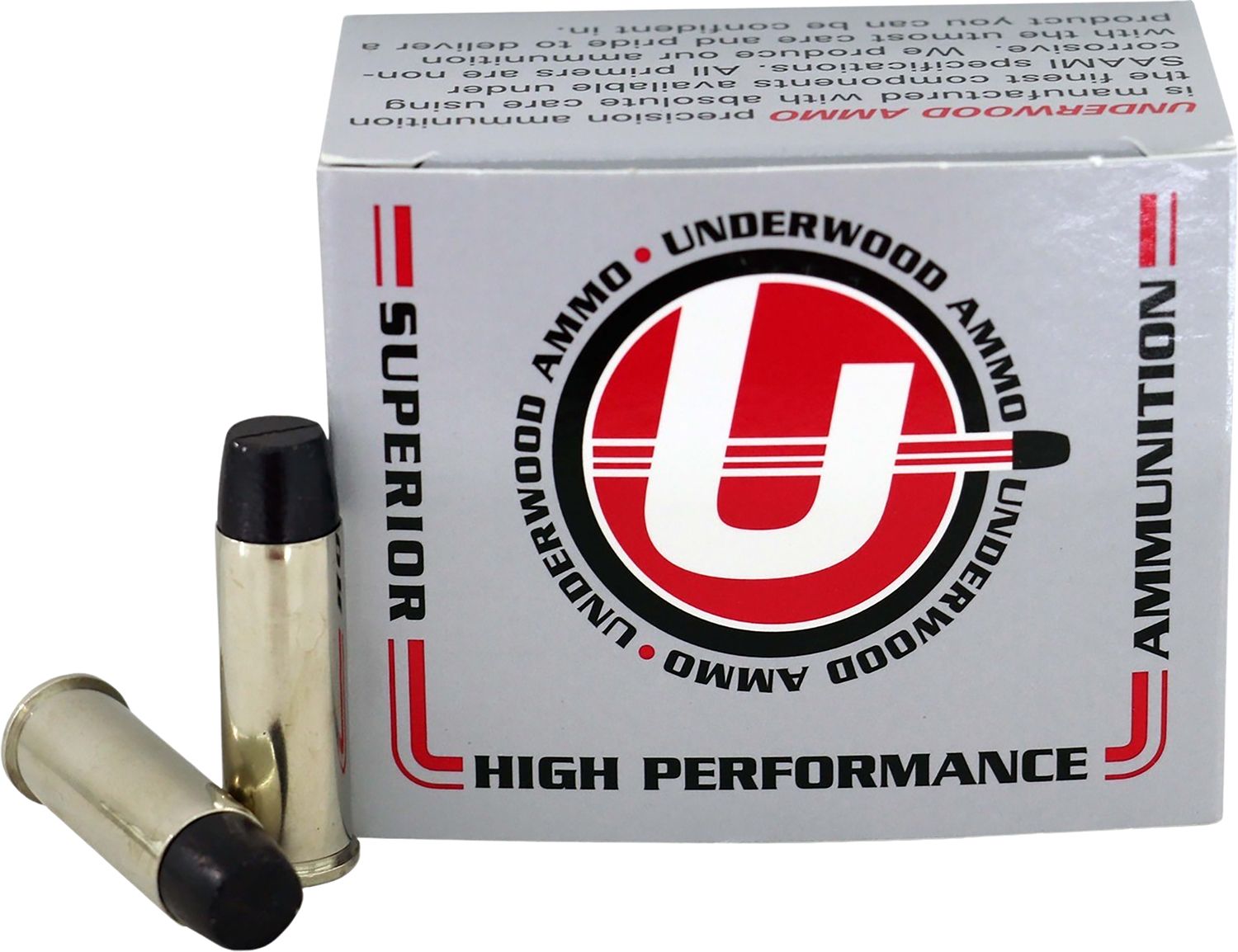 Underwood Ammo 723 Gas Check 44RemMag 305gr Hard Cast Long Wide Nose 20 Per Box/10 Case