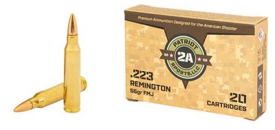 PATRIOT SPORTS LLC P223055F 223 Rem 55 gr Full Metal Jacket 20 Per Box/ 50 Case