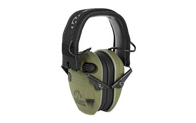 Walker's, Razor, Electronic Earmuff, OD Green, 1 Pair, (2) Morale Patches Included