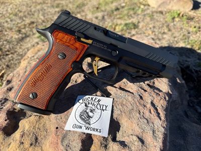 Sig Sauer AXG P320 Upgraded FCG, Night Sights, Walnut Grips, 1 Magazine(17rd)