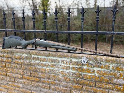 Ruger 46993 American II Predator 350 Legend 5+1 22" Burnt Bronze Cerakote Spiral Fluted Threaded Barrel &amp; Receiver w/Picatinny Rail, Green Splatter Fixed Synthetic Stock