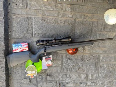 Savage Arms 32234 Axis 2 XP Combo Compact 350 Legend 4+1 18" Matte Black Heavy Sporter Barrel &amp; Drilled &amp; Tapped Carbon Steel Receiver, Fixed Matte Gray Synthetic Stock, Right Hand, Boresighted 3-9x40