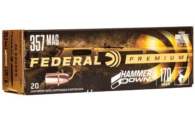 Federal, Premium, HammerDown, 357 Magnum, 170 Grain, Soft Point, 20 Round Box, Designed for Lever Action Rifles