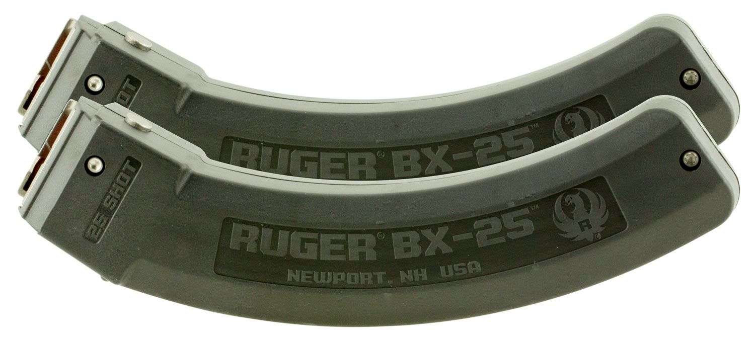 Ruger, Magazine, BX-25, 22LR, 25 Rounds, Fits 10/22 Rifles, 2-Pack, Black Polymer
