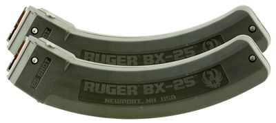 Ruger, Magazine, BX-25, 22LR, 25 Rounds, Fits 10/22 Rifles, 2-Pack, Black Polymer