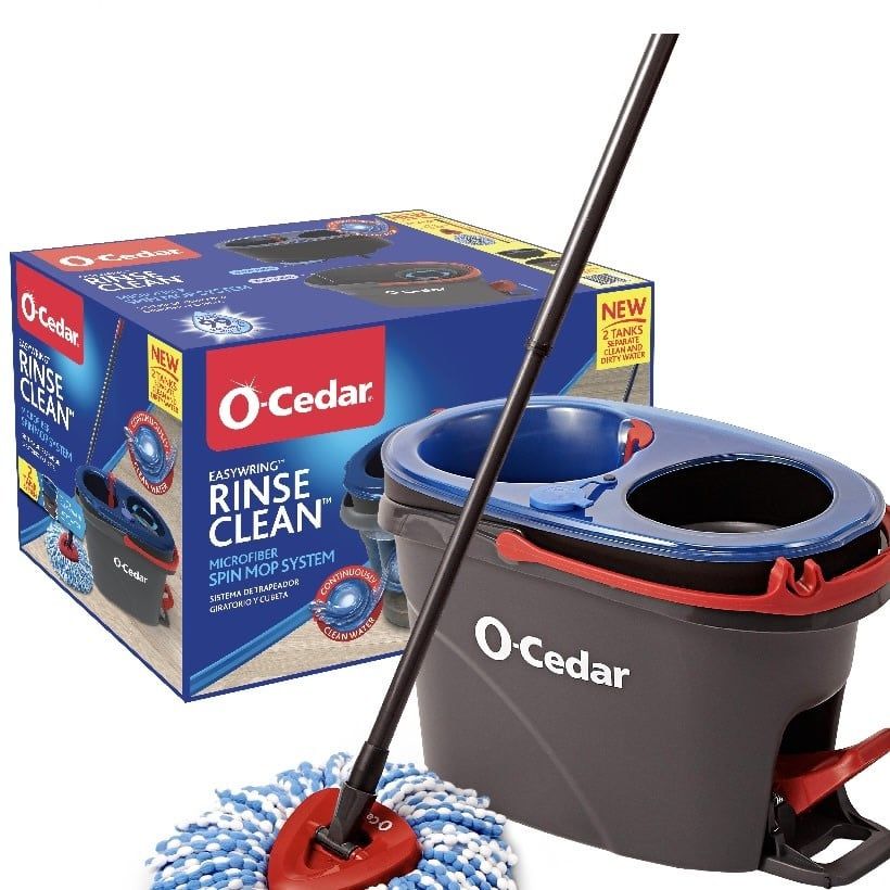 O-Cedar 168535 EasyWring Rinse Clean Microfiber Spin Mop System
