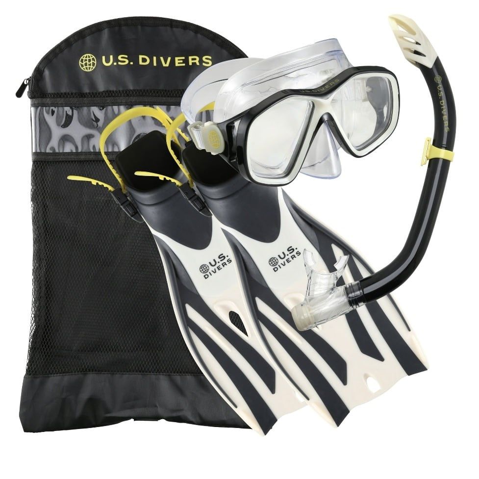 U.S. Divers SR2151000 Playa Snorkeling Set, Small/Medium Sand/Black