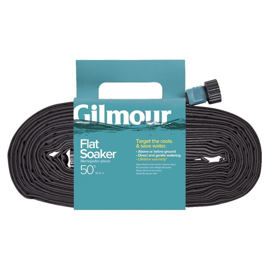 Gilmour Flat Soaker Hose 50, Black, 1 Each