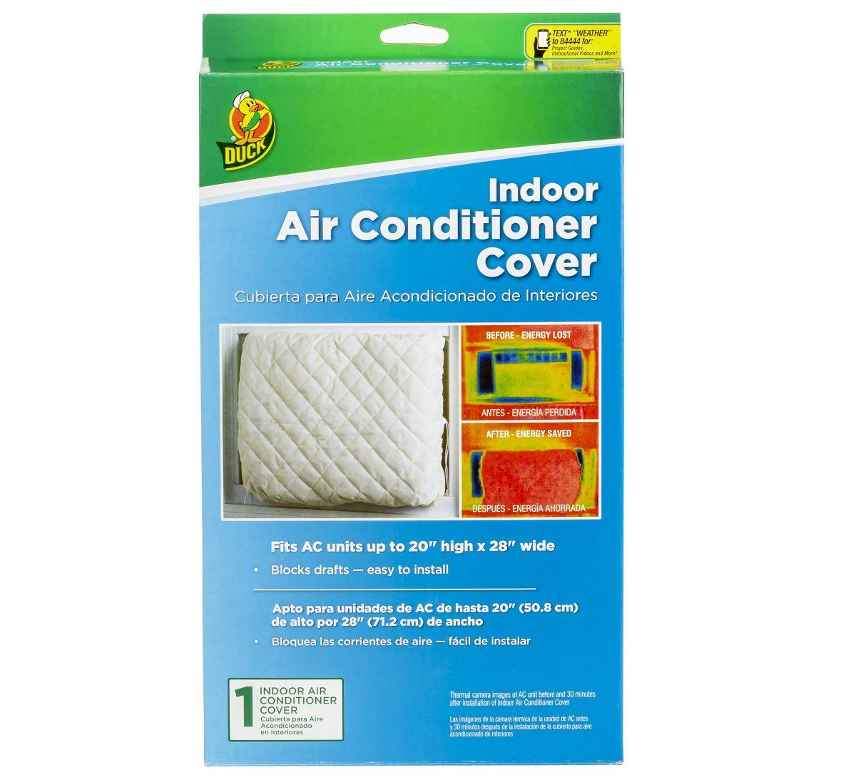 Duck Brand Indoor Air Conditioner Fabric Cover - White, 20 in. x 28 in.