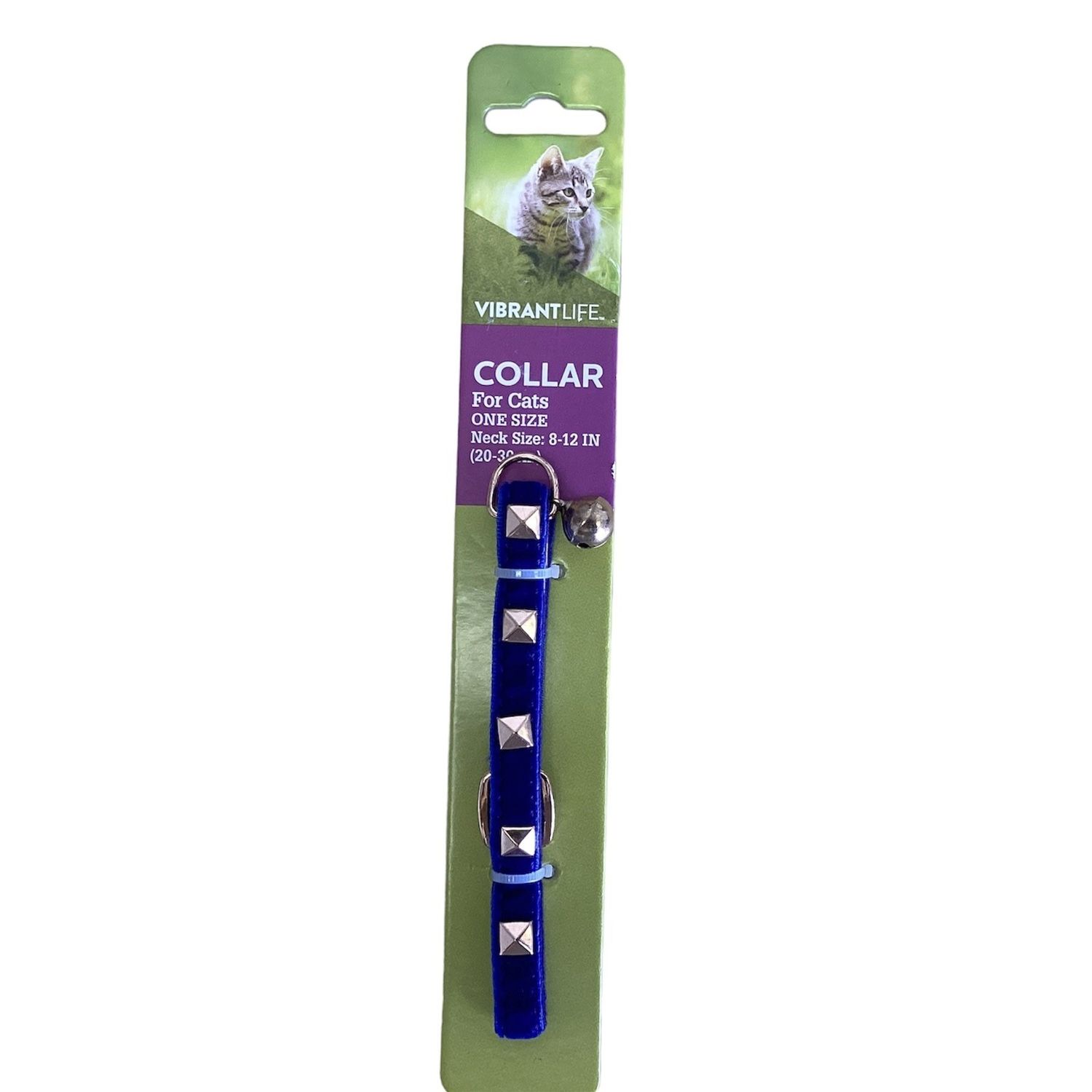 Vibrant Life 3D Stud Velvet Cat Collar, One Size Fits Most