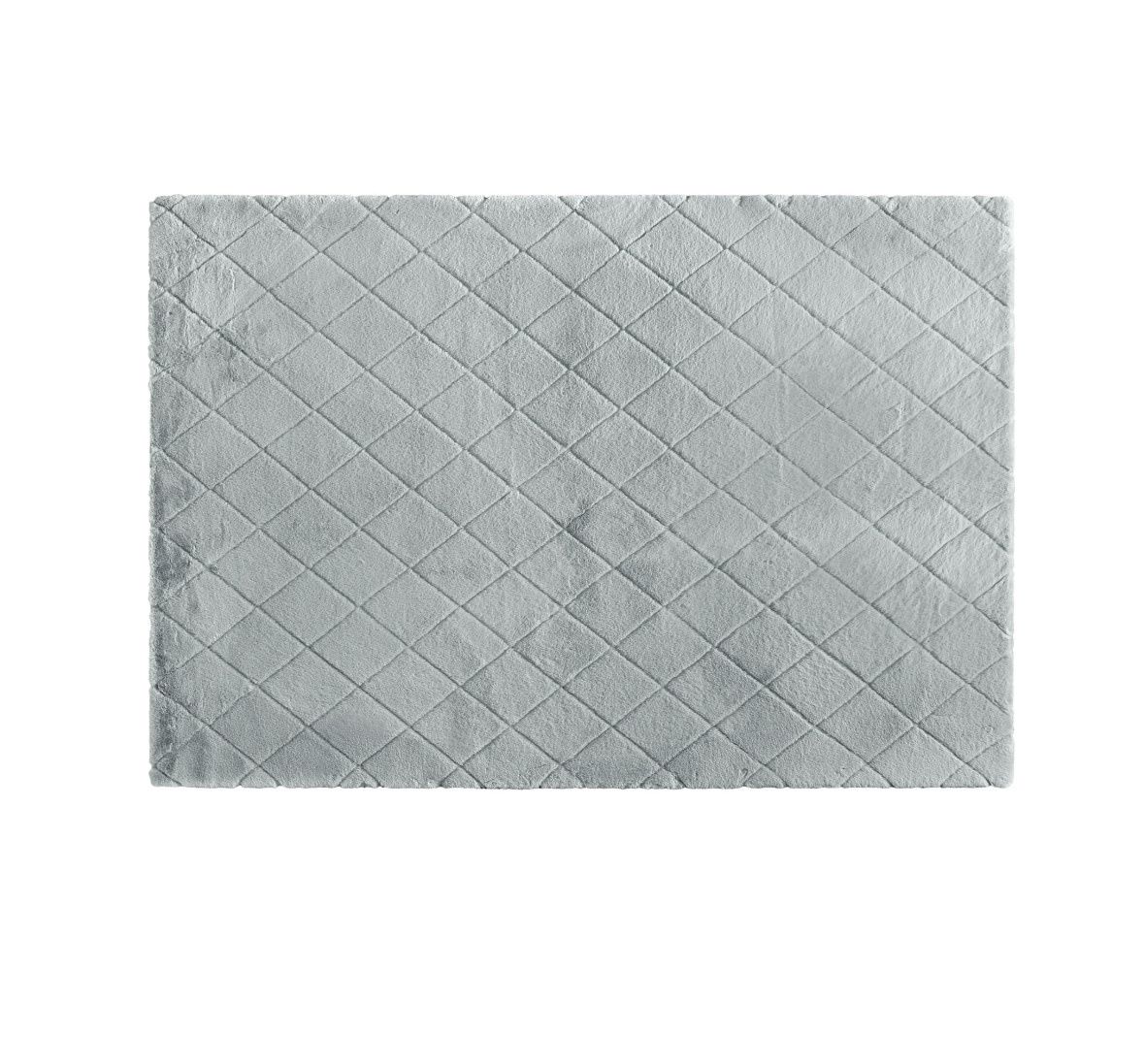5 x 7 Rabbit Faux Fur Diamond Grey Area Rug