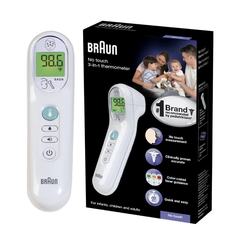 Braun No Touch 3-In-1 Digital Thermometer, White