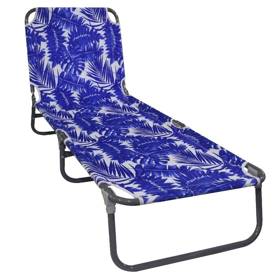 Mainstays Oversize Backpack Beach Lounger, Blue Palm