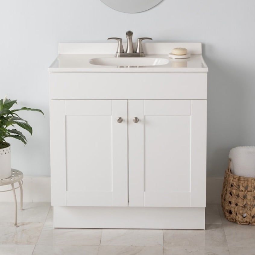 Project source 30” white vanity WITH TOP damaged side