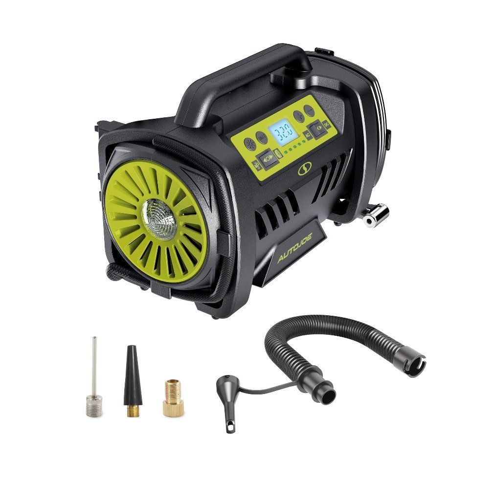 AUTO JOE ATJ-AIR1-HYB Hybrid 12-Volt/110-Volt AC High Volume Tire Inflator/Deflator ; w/ Digital Pre