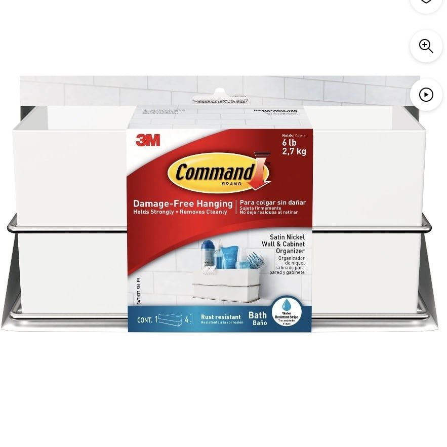Command satin and nickel hanging wall and cabinet organizer