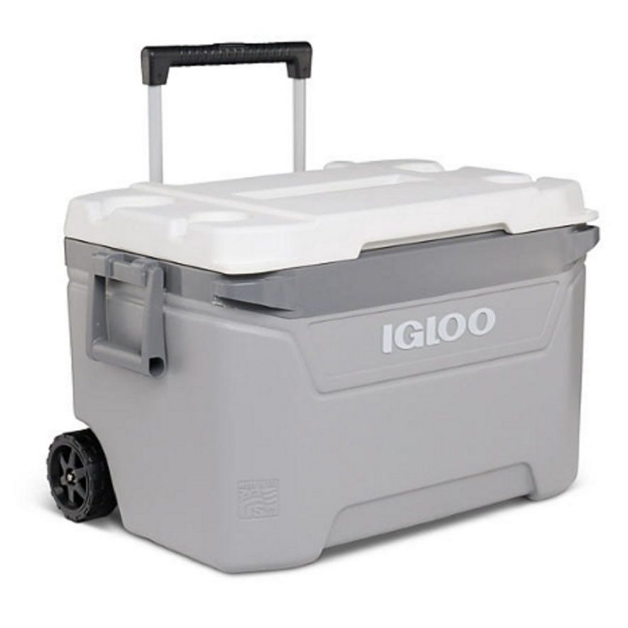 Igloo 60 Quart Sunset Roller Cooler, Gray and White