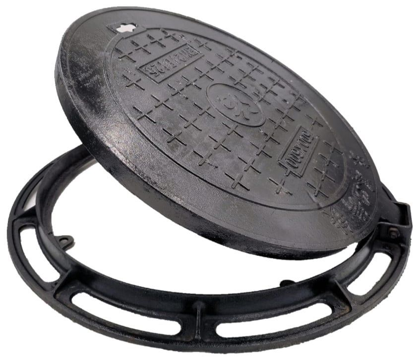 24” cast iron manhole cover and frame