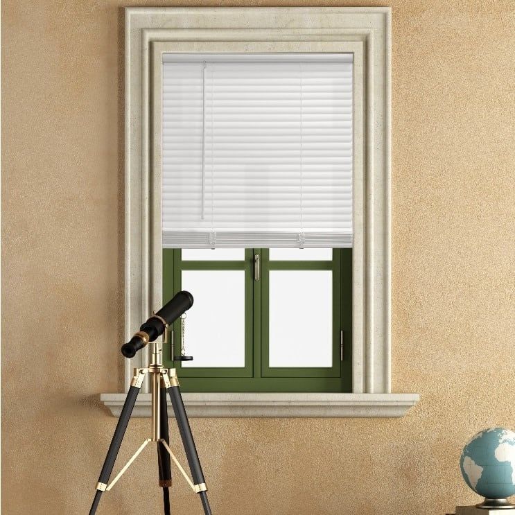 Mainstay 1 inch cordless vinyl blind khaki 48”w x 64” L