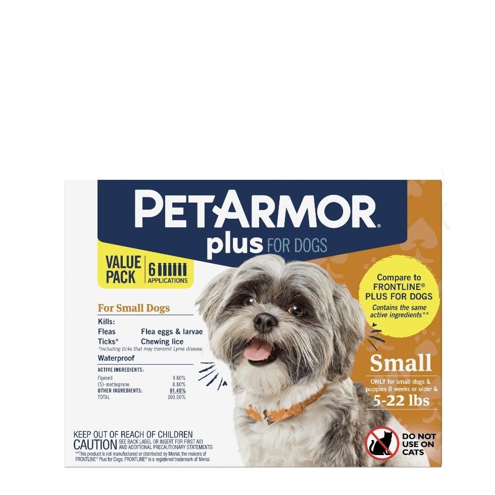 PETARMOR Plus for Small Dogs 5-22 lbs, Flea &amp; Tick Prevention for Dogs, 6-Month Supply (ONLY 4)