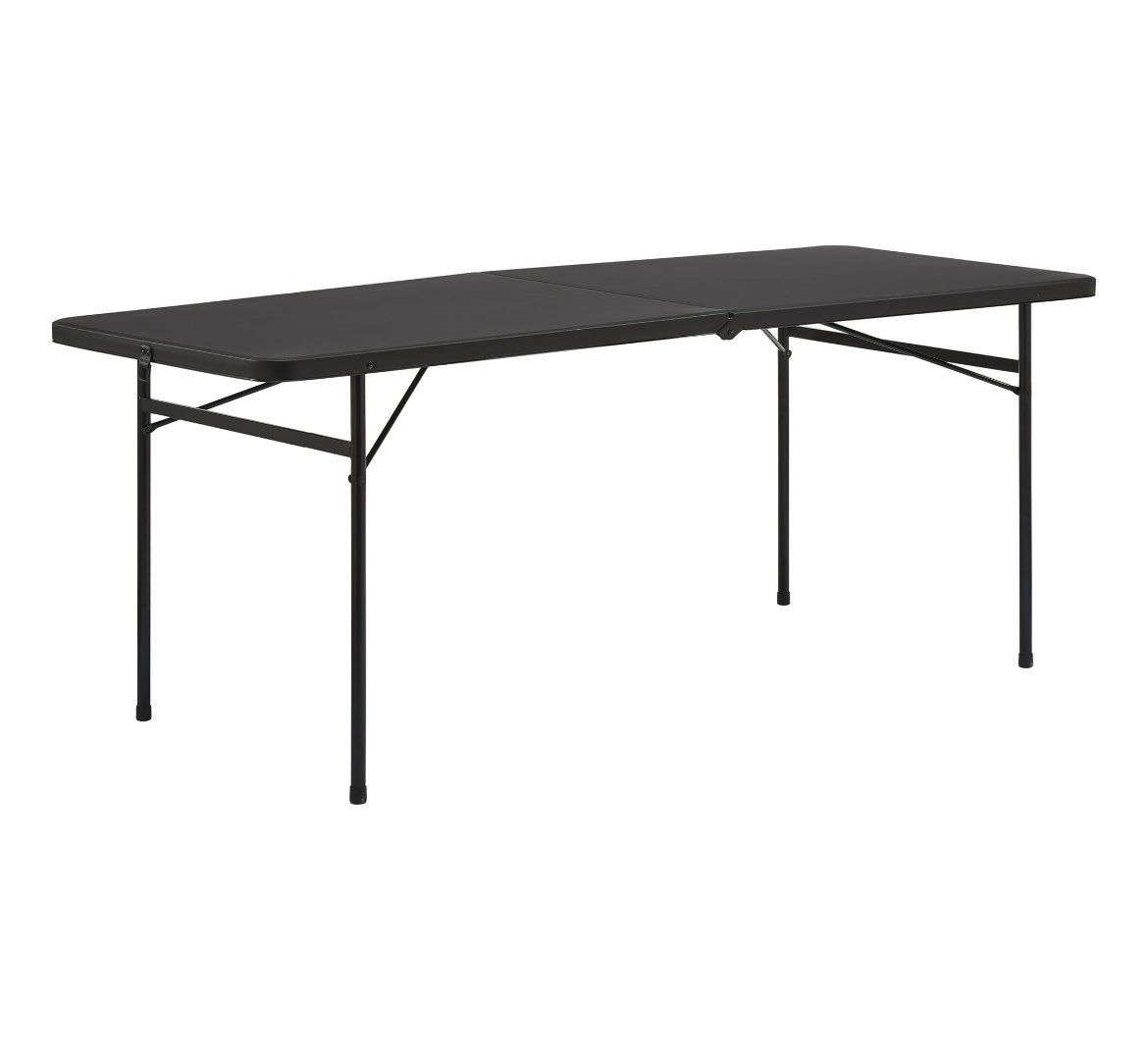 6ft black bifold folding table