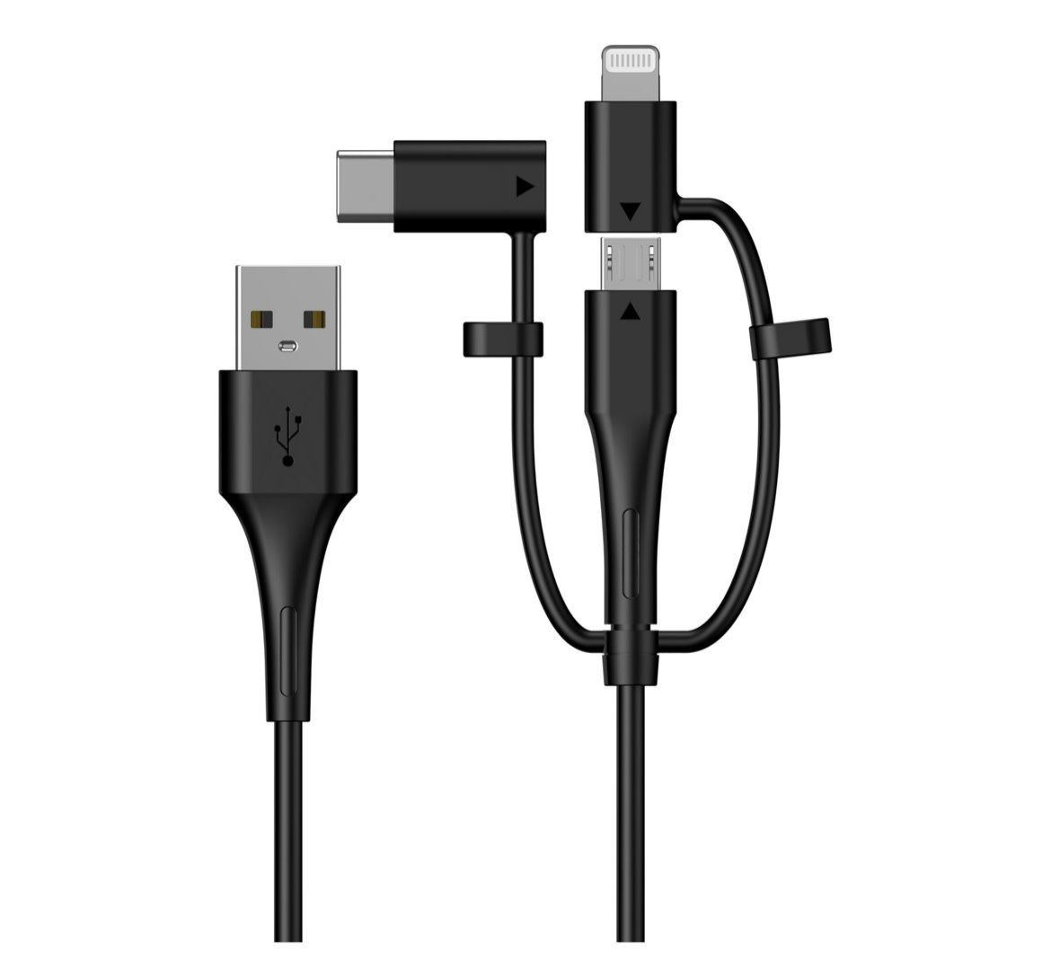 3 ft usb to multi attachment charging cable