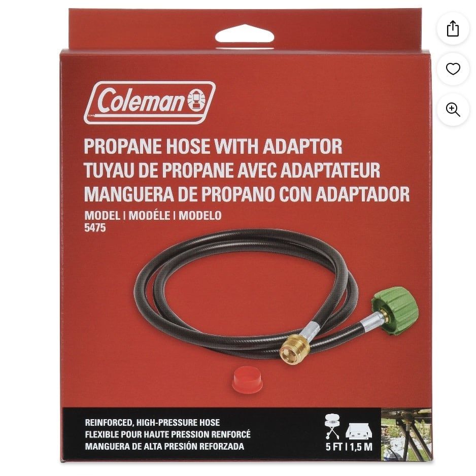 Coleman High-Pressure Propane Gas Hose and Adapter, 5 Foot