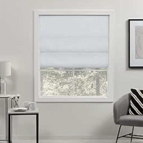 Raffrollo Roman shade white 34” w