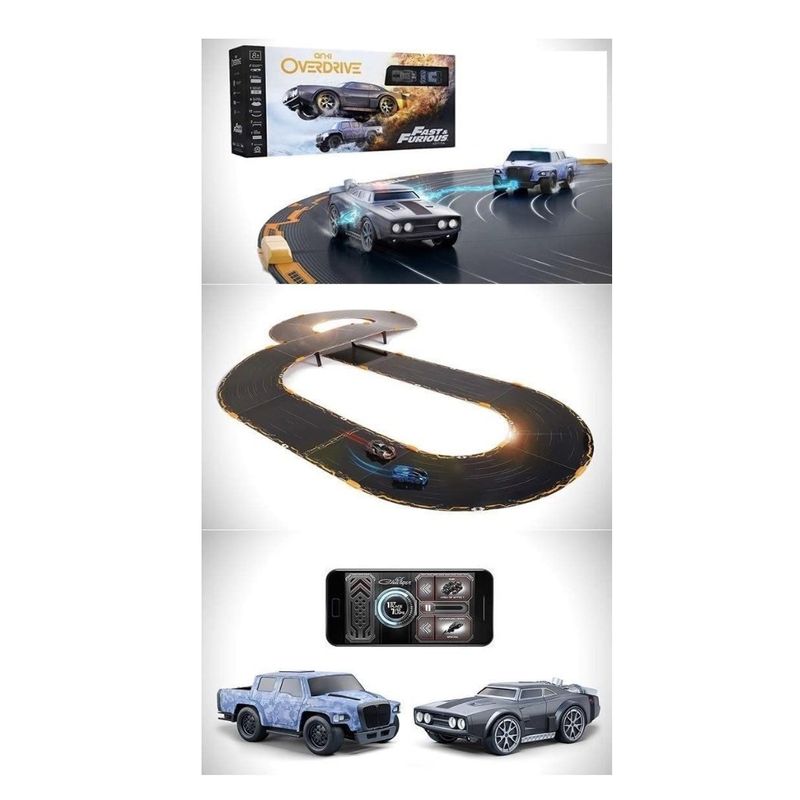 Overdrive Starter Set Fast & Furious with NEW Long-Lasting 100mAh Batteries - Includes Tracks, Charger, Two Cars & Accessories for Hours of Fun!