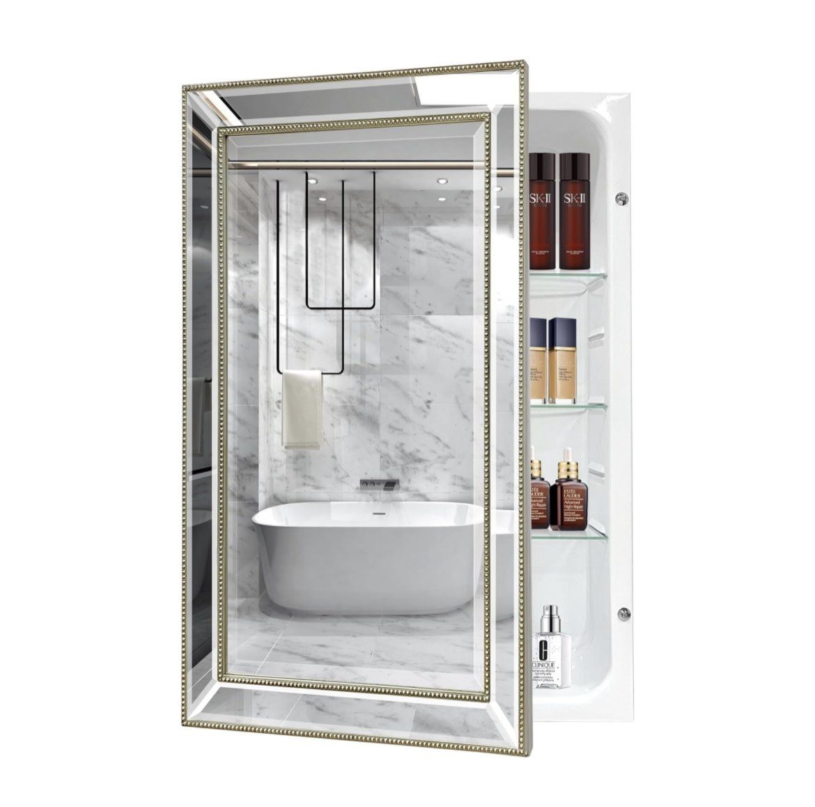22 x 30 metro beaded medicine cabinet