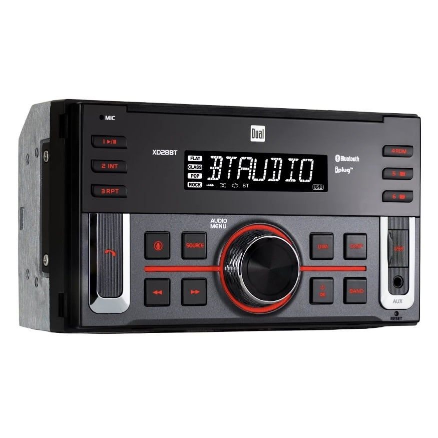 Dual Electronics XD28BT  Double Din Car Stereo with Bluetooth NO WIRE HARNESS