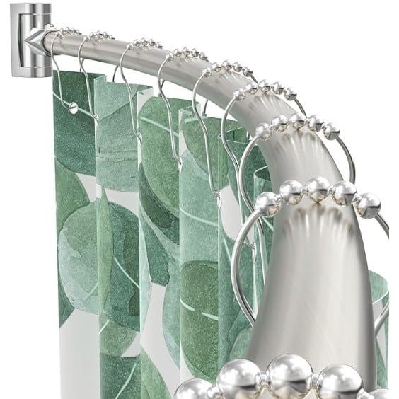 Prettyhome curved shower rod chrome
