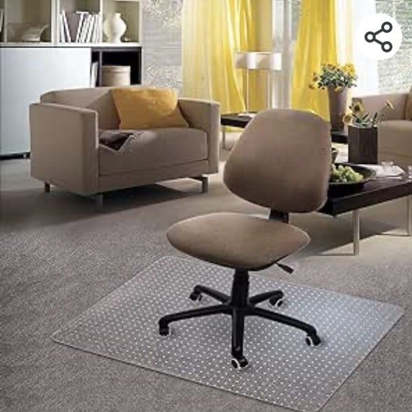 Kuyal Carpet Chair Mat, 48&quot; x 36&quot; Rectangle