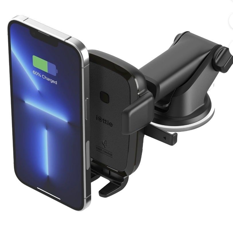 iOttie Easy One Touch Wireless Mini Dashboard &amp; Windshield Mount, Black, Plastic